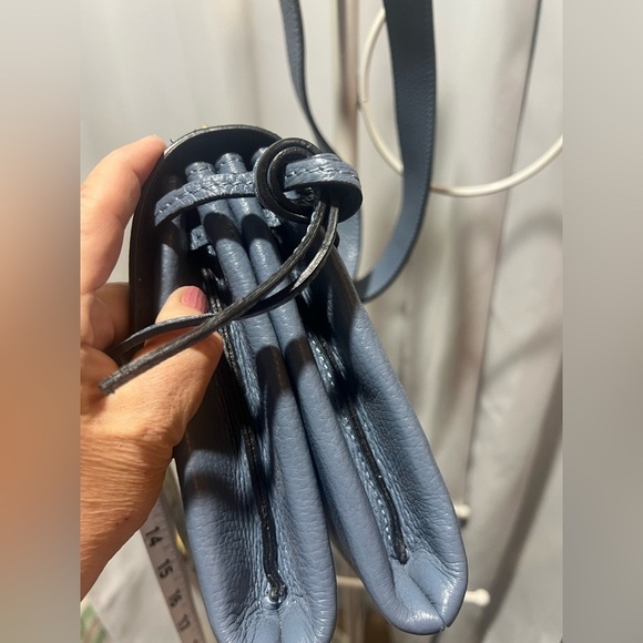 Uno Alla Volta Leather Shoulder Purse Blue - Picture 6 of 11